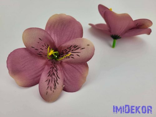 Alsztromélia selyemvirág fej 8 cm - Mályva