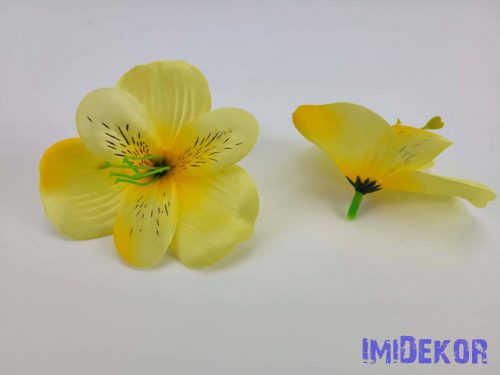 Alsztromélia selyemvirág fej 8 cm - Sárga