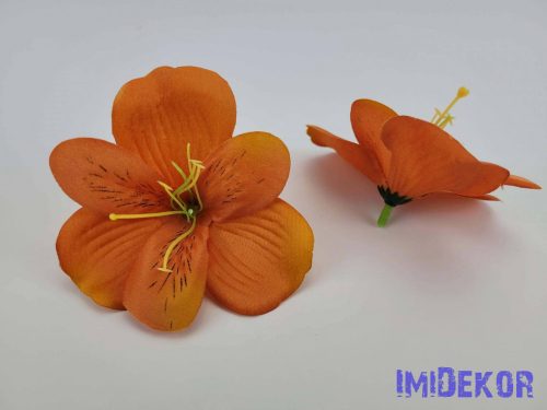 Alsztromélia selyemvirág fej 8 cm - Narancs