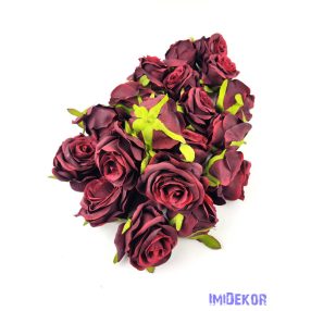 Rózsa selyemvirág fej 6 cm - Bíbor 408