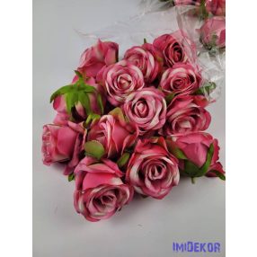 Rózsa selyemvirág fej 6 cm - Rózsaszín Átmenetes 604