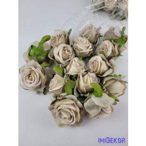 Rózsa selyemvirág fej 6 cm - Bézs 702