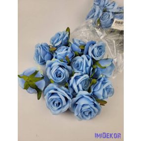 Rózsa selyemvirág fej 6 cm - Világos Kék 814
