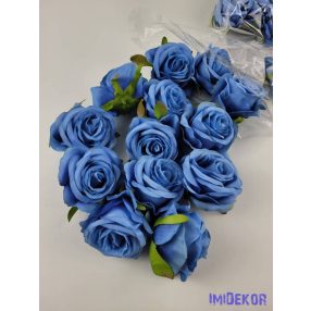 Rózsa selyemvirág fej 6 cm - Kék 817
