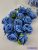 Rózsa selyemvirág fej 6 cm - Kék 817