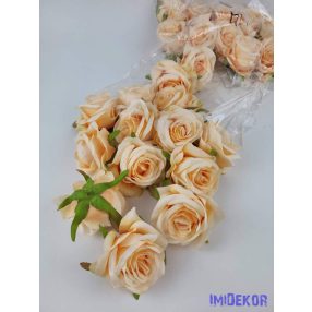 Rózsa selyemvirág fej 6 cm - Barack