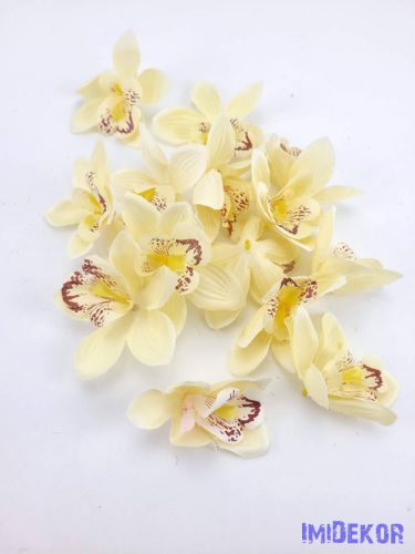 Orchidea selyemvirág fej 9 cm - Vaj