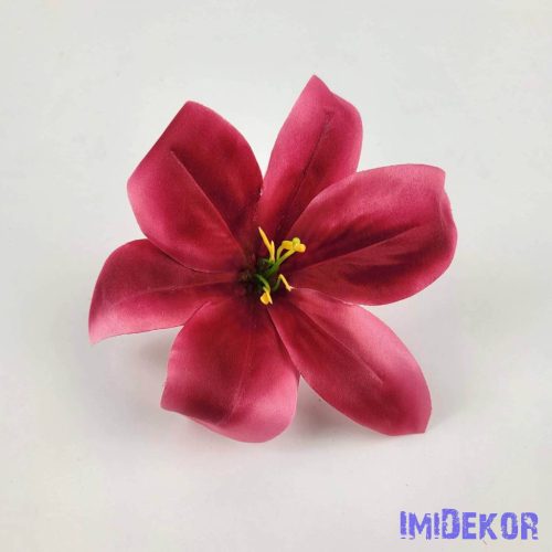 Liliom selyemvirág fej 13 cm - Burgundi