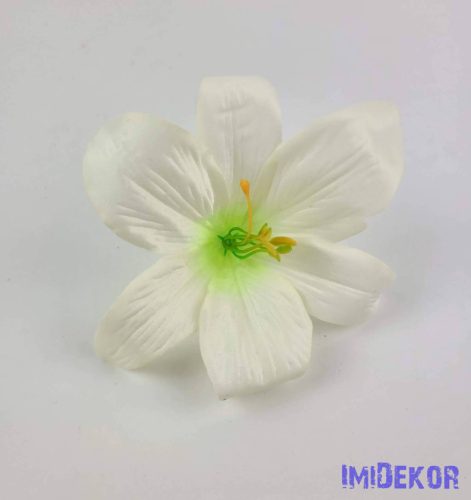Liliom selyemvirág fej 13 cm - Krémes Zöld