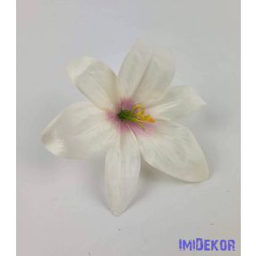 Liliom selyemvirág fej 13 cm - Krém-Rózsaszín