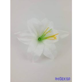 Liliom selyemvirág fej 11 cm - Fehér
