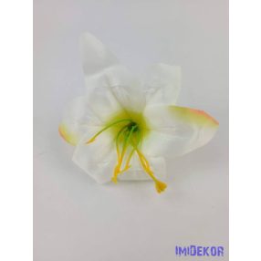 Liliom selyemvirág fej 11 cm - Törtfehér