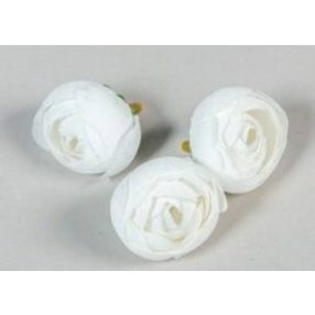 Boglárka fej selyemvirág fej 3 cm - Fehér
