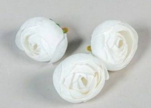 Boglárka fej selyemvirág fej 3 cm - Fehér