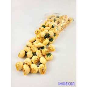 Boglárka fej selyemvirág fej 3 cm - Vaj Sárga