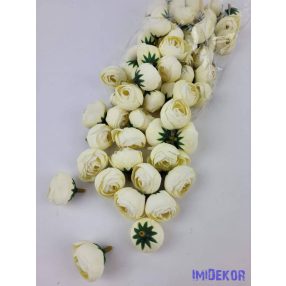 Boglárka fej selyemvirág fej 3 cm - Erős Krém