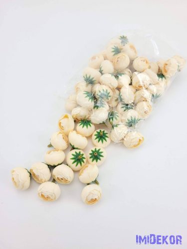 Boglárka selyemvirág fej 3 cm - Ekrü 310