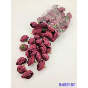 Boglárka fej selyemvirág fej 3 cm - Bordó