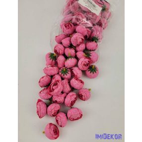 Boglárka fej selyemvirág fej 3 cm - Élénk Rózsaszín