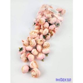   Boglárka selyemvirág fej 3 cm - Halvány Rózsaszínes Barack 614A