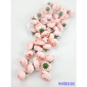   Boglárka fej selyemvirág fej 3 cm - Halvány Rózsaszín II.
