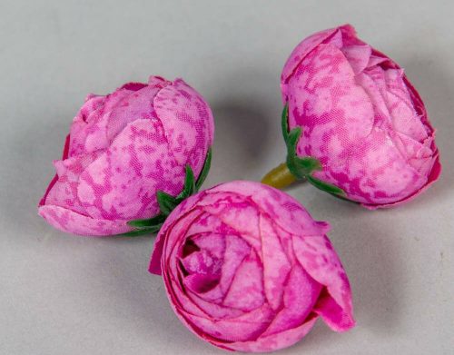 Boglárka fej selyemvirág fej 3 cm - Sötét Rózsaszín