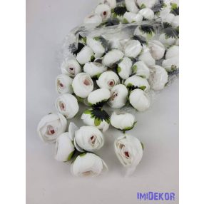 Boglárka selyemvirág fej 4,5 cm - Fehér