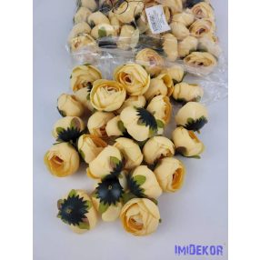 Boglárka fej selyemvirág fej 4,5 cm - Vaj Sárga