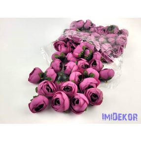 Boglárka selyemvirág fej 4,5 cm - Lila Rózsaszín