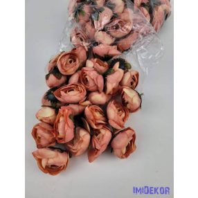 Boglárka fej selyemvirág fej 4,5 cm - Sötét Barack