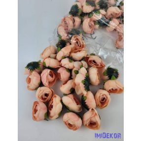 Boglárka fej selyemvirág fej 4,5 cm - Erős Krém-Barack