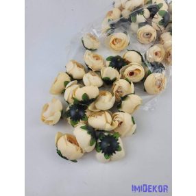   Boglárka fej selyemvirág fej 4,5 cm - Krém-Halvány Barack