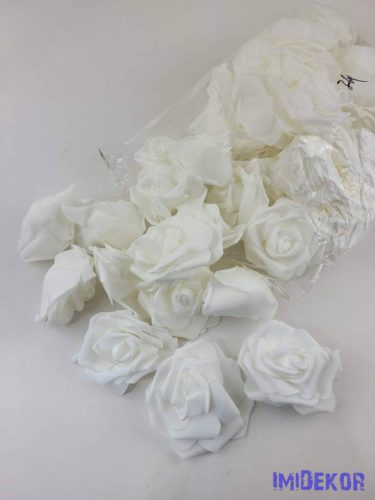 Polifoam rózsa fej 8cm 50db/csomag - Fehér