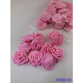 Polifoam rózsa fej 8cm 50db/csomag - Rózsaszín