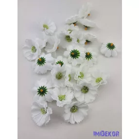 Margaréta selyem fej 5cm - Fehér