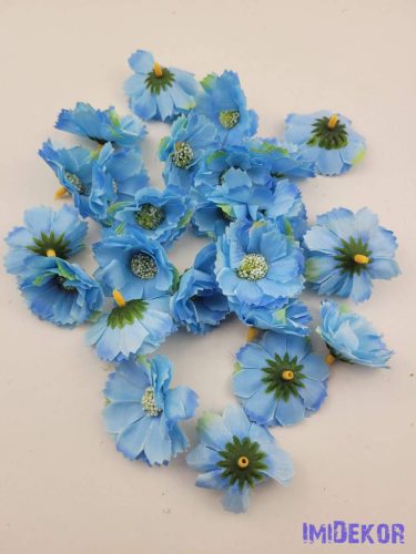 Margaréta selyem fej 5cm - Kék