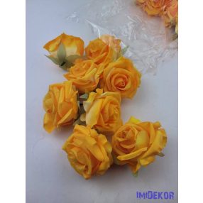Rózsa selyemvirág fej D7cm - Napsárga