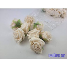 Rózsa selyemvirág fej D7cm - Halvány Barack