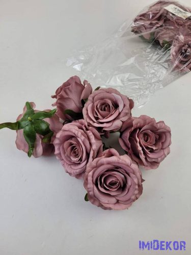Rózsa selyem fej nyílott 10 cm - Mályva