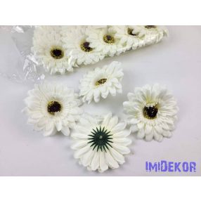 Gerbera selyemvirág fej 9,5 cm - Krém