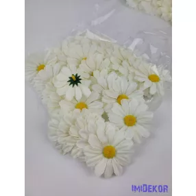 Margaréta selyem fej 6 cm - Krém