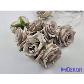 Rózsa selyemvirág fej D8cm - Bézs