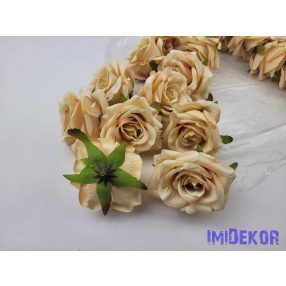 Rózsa selyemvirág fej D8cm - Barack