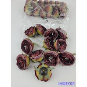 Boglárka selyemvirág fej 6 cm AUT - Antik Bordó