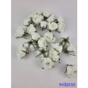 Rózsa selyemvirág fej 5 cm AUT - Krém