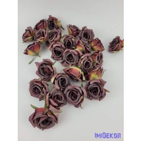 Rózsa selyemvirág fej 5 cm AUT - Antik Bordó