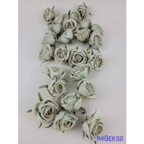 Rózsa selyemvirág fej 5 cm AUT - Antik Kék