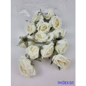 Rózsa selyemvirág fej 5 cm AUT - Barackos Krém