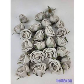 Rózsa selyemvirág fej 5 cm AUT - Szürke