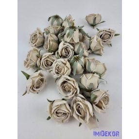 Rózsa selyemvirág fej 5 cm AUT - Bézs